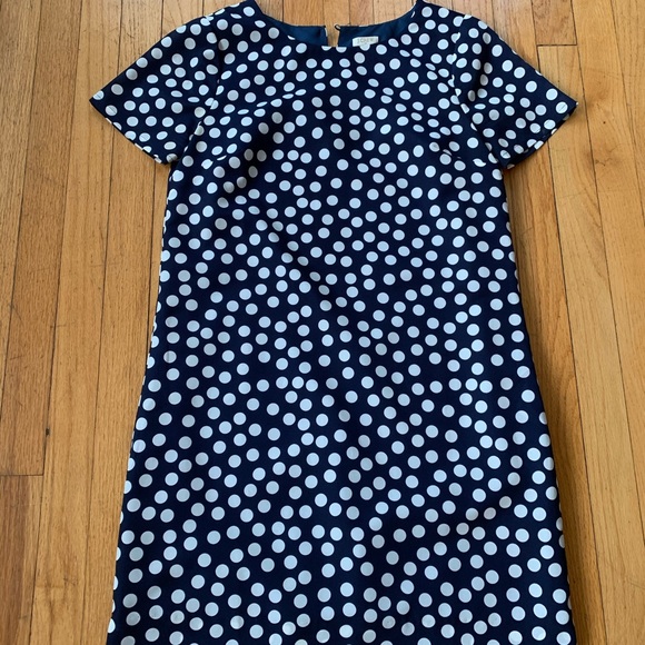 J.CREW, Size 4, Navy/White Polka Dot Dress - Picture 1 of 4